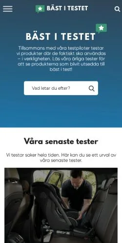 Podgląd witryny Bäst i Test, medium z kraju Szwecja do artykułów sponsorowanych