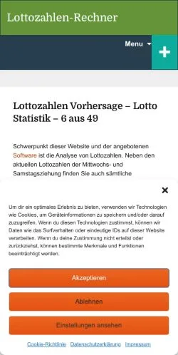 스폰서 기사용 독일 매체 Lottozahlen Rechner 사이트 미리보기