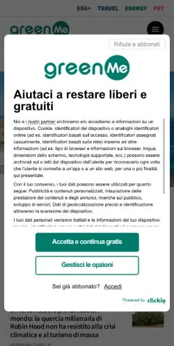 スポンサード記事向けのイタリアメディア、greenMeのサイトプレビュー