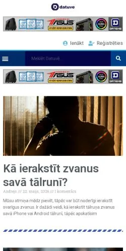Forhåndsvisning av nettstedet Datuve, medium fra Latvia for sponsede artikler