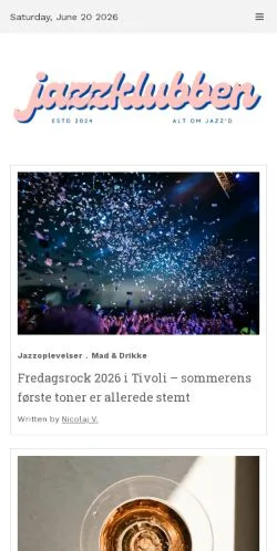 Anteprima del sito Jazzklubben, media di Danimarca per articoli sponsorizzati