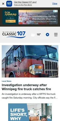 Voorbeeld van de site Classic107, medium uit Verenigde Staten voor gesponsorde artikelen