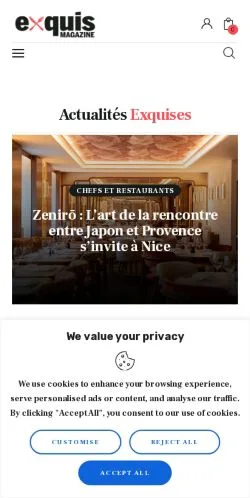 Anteprima del sito Magazine Exquis, media di Francia per articoli sponsorizzati