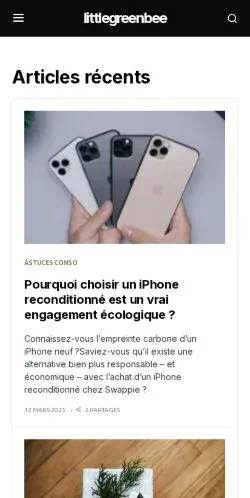 Anteprima del sito Little Green Bee, media di Belgio per articoli sponsorizzati