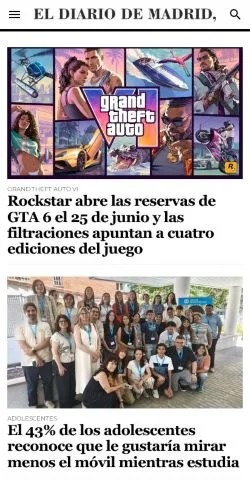 스폰서 기사용 스페인 매체 El Diario de Madrid 사이트 미리보기