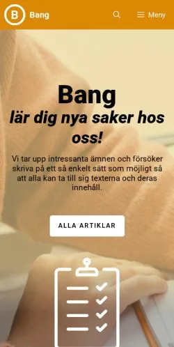 Voorbeeld van de site Bang, medium uit Zweden voor gesponsorde artikelen