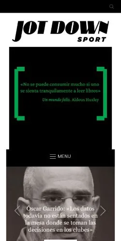 Anteprima del sito Jot Down Sport, media di Spagna per articoli sponsorizzati