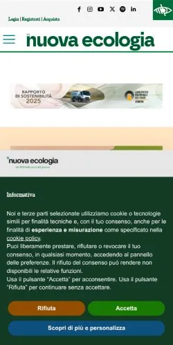 스폰서 기사용 이탈리아 매체 La Nuova Ecologia 사이트 미리보기