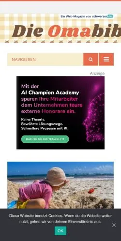 スポンサード記事向けのドイツメディア、Oma's Bibelのサイトプレビュー