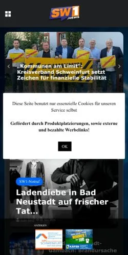Podgląd witryny sw1.news, medium z kraju Niemcy do artykułów sponsorowanych