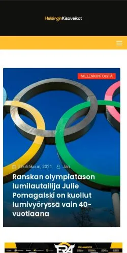 Anteprima del sito HelsinginKisaveikot, media di Finlandia per articoli sponsorizzati