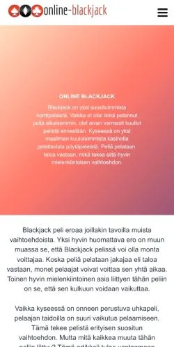 Anteprima del sito Online Blackjack, media di Finlandia per articoli sponsorizzati