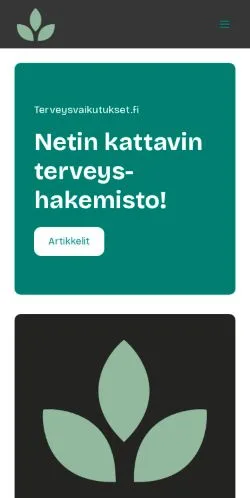 Anteprima del sito Terveysvaikutukset, media di Finlandia per articoli sponsorizzati