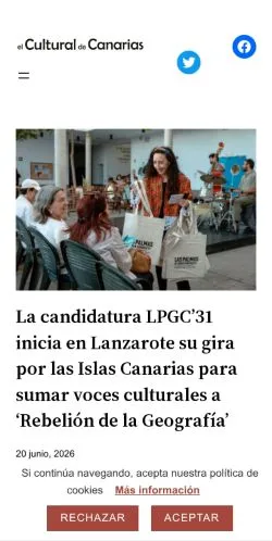 Anteprima del sito El Cultural De Canarias, media di Spagna per articoli sponsorizzati