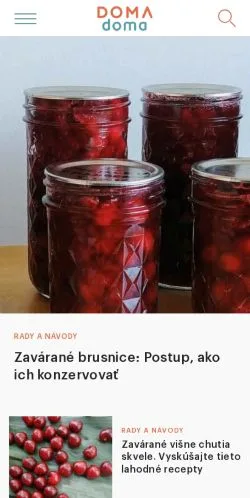 Podgląd witryny Doma Doma, medium z kraju Słowacja do artykułów sponsorowanych