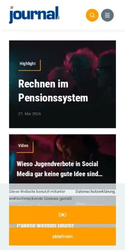 Aperçu du site Journal.at, média de Autriche pour articles sponsorisés
