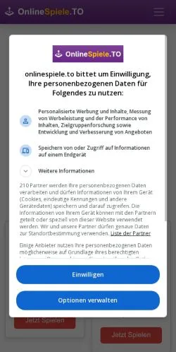 Anteprima del sito OnlineSpiele, media di Germania per articoli sponsorizzati