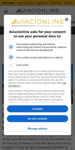 Anteprima del sito Aviacionline, media di Laos per articoli sponsorizzati