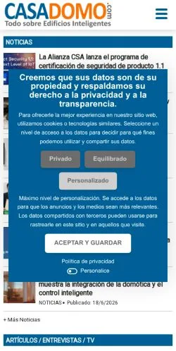 Vista previa del sitio CASADOMO, medio de España para artículos patrocinados