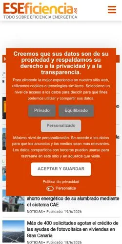 Anteprima del sito ESEFICIENCIA, media di Spagna per articoli sponsorizzati