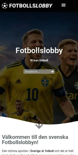 Anteprima del sito Fotbollslobby, media di Svezia per articoli sponsorizzati