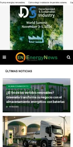Anteprima del sito Energy News, media di Spagna per articoli sponsorizzati