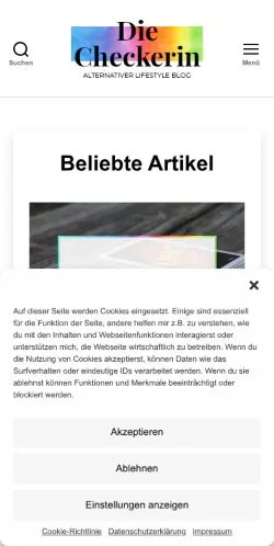 Preview of the DieCheckerin website, a media outlet in Germany for sponsored articles