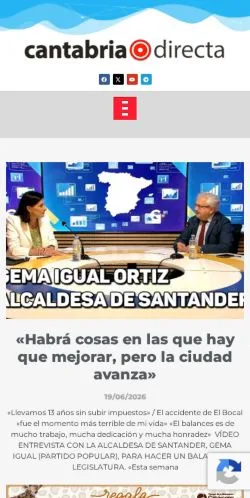 Anteprima del sito Cantabria Directa, media di Spagna per articoli sponsorizzati