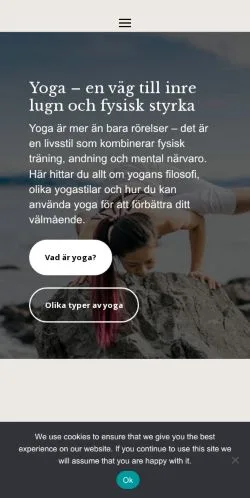 Anteprima del sito Yoga World, media di Svezia per articoli sponsorizzati
