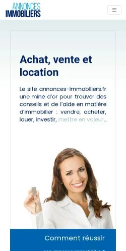 Anteprima del sito Annonces Immobilières, media di Francia per articoli sponsorizzati