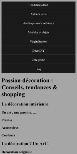 Anteprima del sito passion decoration, media di Francia per articoli sponsorizzati