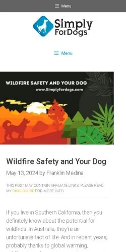 Förhandsvisning av webbplatsen Simply For Dogs, medium i USA för sponsrade artiklar