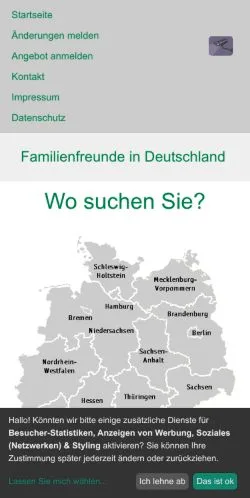 Anteprima del sito Familienfreunde In Deutschland, media di Germania per articoli sponsorizzati