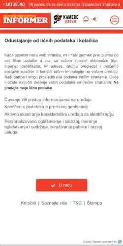 スポンサード記事向けのアメリカ合衆国メディア、Informerのサイトプレビュー