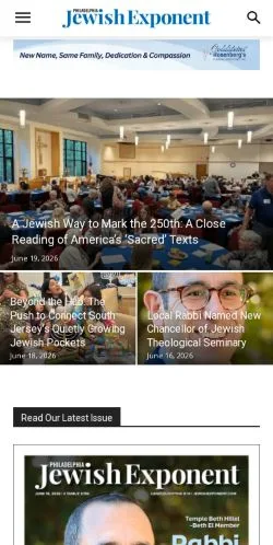 Podgląd witryny Jewish Exponent, medium z kraju Stany Zjednoczone do artykułów sponsorowanych