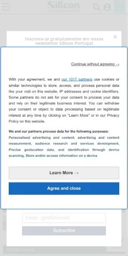 스폰서 기사용 포르투갈 매체 Silicon Portugal 사이트 미리보기
