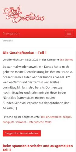 Podgląd witryny Geile Sex Stories, medium z kraju Niemcy do artykułów sponsorowanych