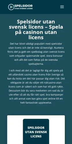 스폰서 기사용 스웨덴 매체 Spelsidor Utan Svensk Licens 사이트 미리보기