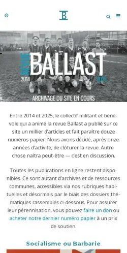 Anteprima del sito BALLAST • Accueil, media di Francia per articoli sponsorizzati