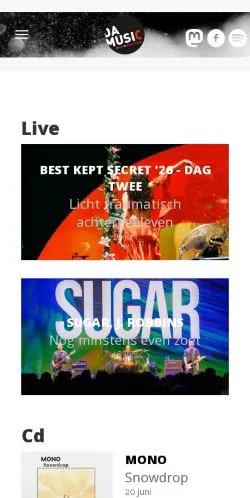 Podgląd witryny daMusic online muziekmagazine, medium z kraju Belgia do artykułów sponsorowanych