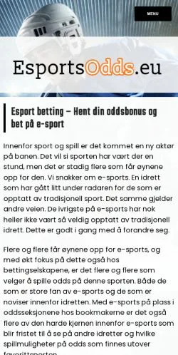 Podgląd witryny Esports Odds, medium z kraju Norwegia do artykułów sponsorowanych