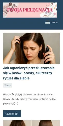 Anteprima del sito Twoja Pielęgnacja, media di Polonia per articoli sponsorizzati