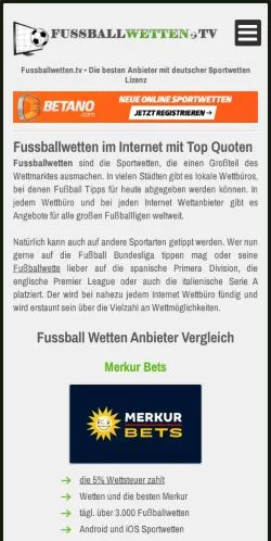 Anteprima del sito Fussballwetten, media di Germania per articoli sponsorizzati