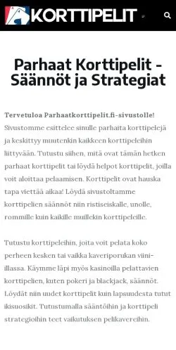 Podgląd witryny Parhaat Korttipelit, medium z kraju Finlandia do artykułów sponsorowanych