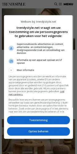Podgląd witryny Trendystyle, medium z kraju Holandia do artykułów sponsorowanych