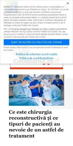 Anteprima del sito Medika TV, media di Romania per articoli sponsorizzati