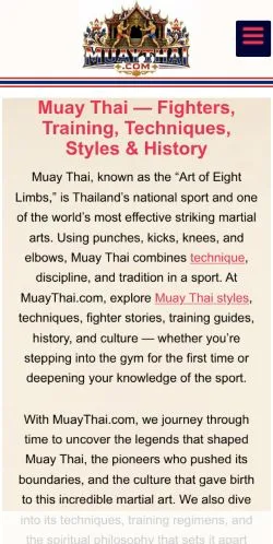 Voorbeeld van de site Muay Thai, medium uit Verenigde Staten voor gesponsorde artikelen