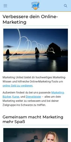 Anteprima del sito marketingunited, media di Germania per articoli sponsorizzati