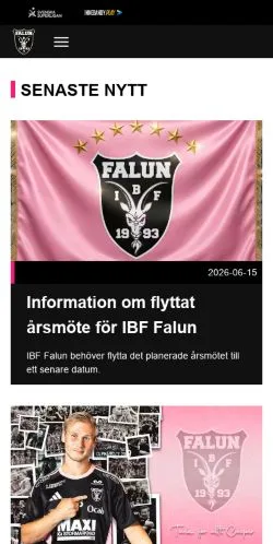 Preview of the IBF Falun website, a media outlet in Sweden for sponsored articles