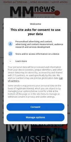スポンサード記事向けのドイツメディア、Homeのサイトプレビュー
